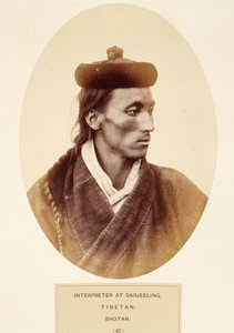 Tłumacz w Darjeeling, tybetański, Bhotan, z The People of India, J. Forbes Watson, opublikowany 1868 (druk albumowy)